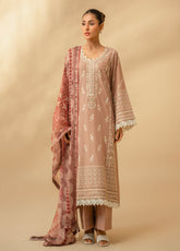 Zouj Chikankari Embroidered Lawn 3 Piece Unstitched Suit SJ26CEL D-02