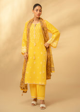 Zouj Chikankari Embroidered Lawn 3 Piece Unstitched Suit SJ26CEL D-05