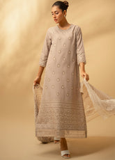 Zouj Chikankari Embroidered Lawn 3 Piece Unstitched Suit SJ26CEL D-07