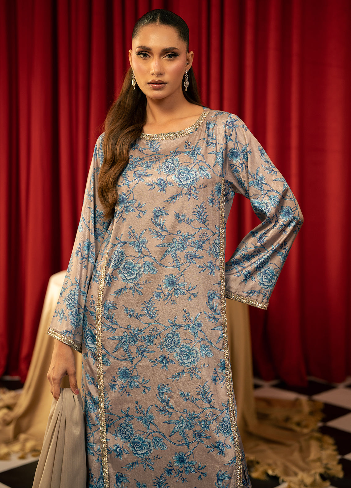 Zouj Embroidered Silk 2 Piece Stitched Shirt & Trouser ZJ26PLS D-02 Zouj Embroidered Silk 2 Piece Stitched Shirt & Trouser ZJ26PLS D-02
