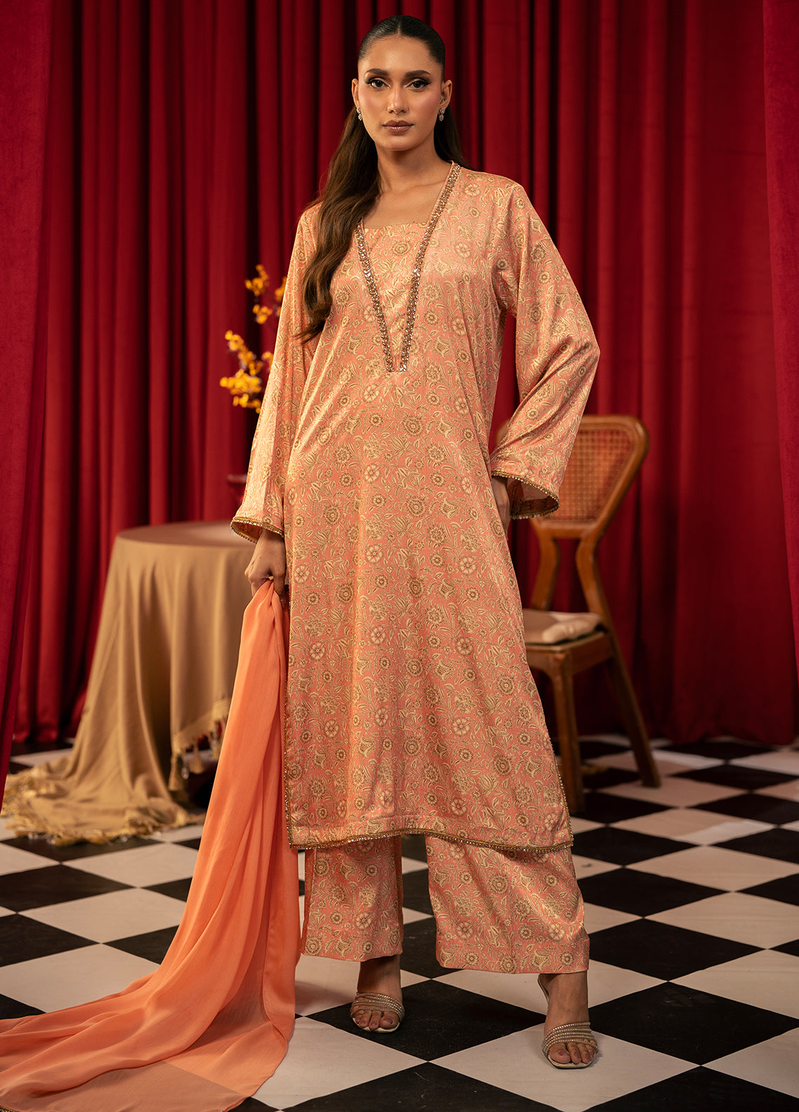 Zouj Embroidered Silk 2 Piece Stitched Shirt & Trouser ZJ26PLS D-04 Zouj Embroidered Silk 2 Piece Stitched Shirt & Trouser ZJ26PLS D-04