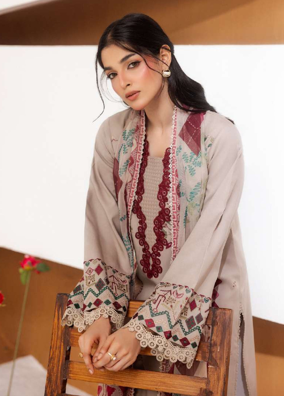 Zync By Florent Embroidered Viscose 3 Piece Unstitched Suit FL26ZI D-FZ-4B Zync By Florent Embroidered Viscose 3 Piece Unstitched Suit FL26ZI D-FZ-4B