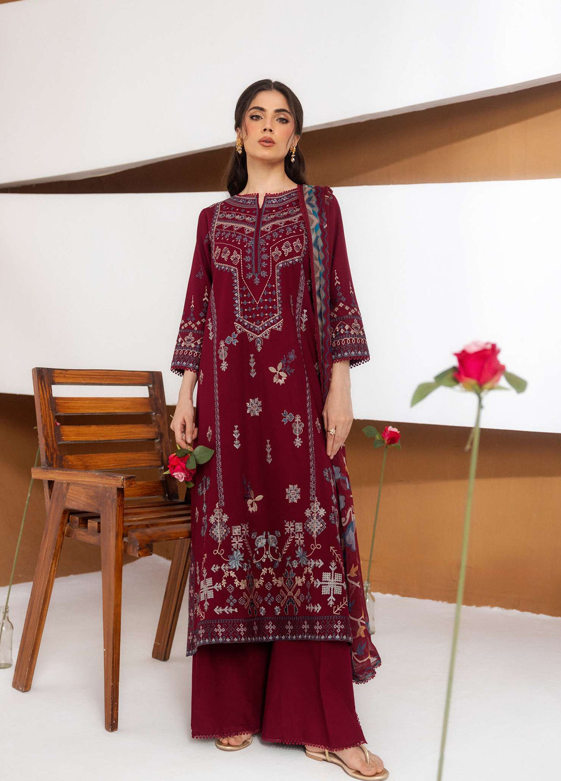 Zync By Florent Embroidered Viscose 3 Piece Unstitched Suit FL26ZI D-FZ-7A Zync By Florent Embroidered Viscose 3 Piece Unstitched Suit FL26ZI D-FZ-7A
