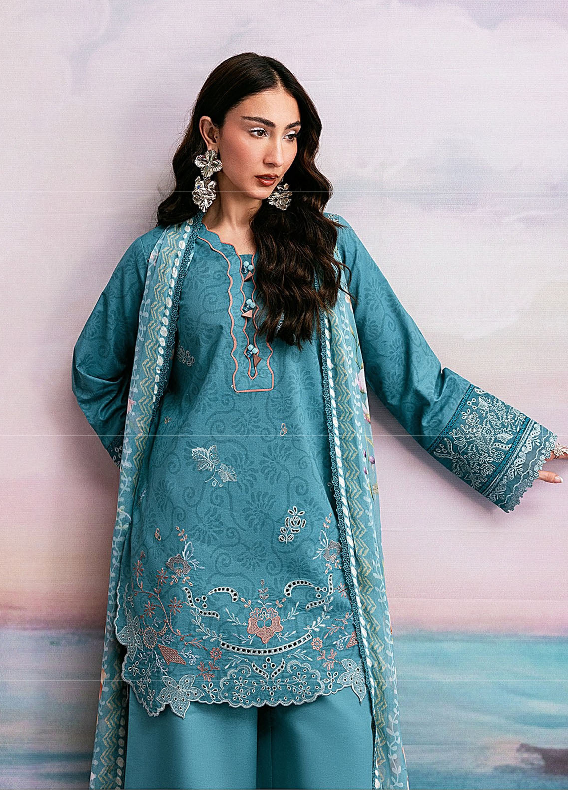 Zync By Florent Printkari Embroidered Lawn 3 Piece Unstitched Suit FL26ZP D-FPK-7A Zync By Florent Printkari Embroidered Lawn 3 Piece Unstitched Suit FL26ZP D-FPK-7A