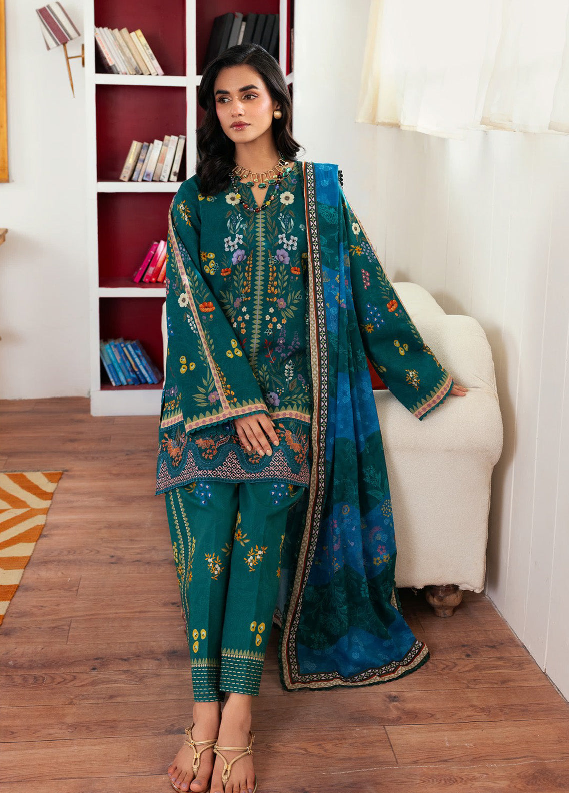 Zync by Florent Embroidered Lawn Suits Unstitched 3 Piece - FL25ZDW FZD-2B Zync by Florent Embroidered Lawn Suits Unstitched 3 Piece - FL25ZDW FZD-2B