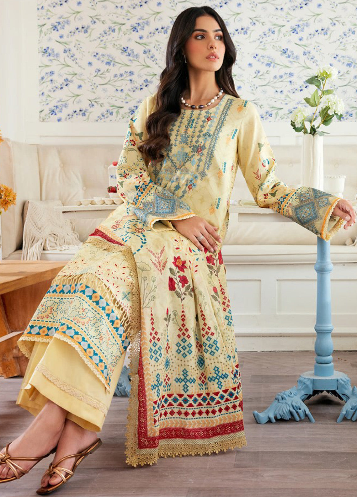 Zync by Florent Embroidered Lawn Suits Unstitched 3 Piece - FL25ZDW FZD-3A Zync by Florent Embroidered Lawn Suits Unstitched 3 Piece - FL25ZDW FZD-3A