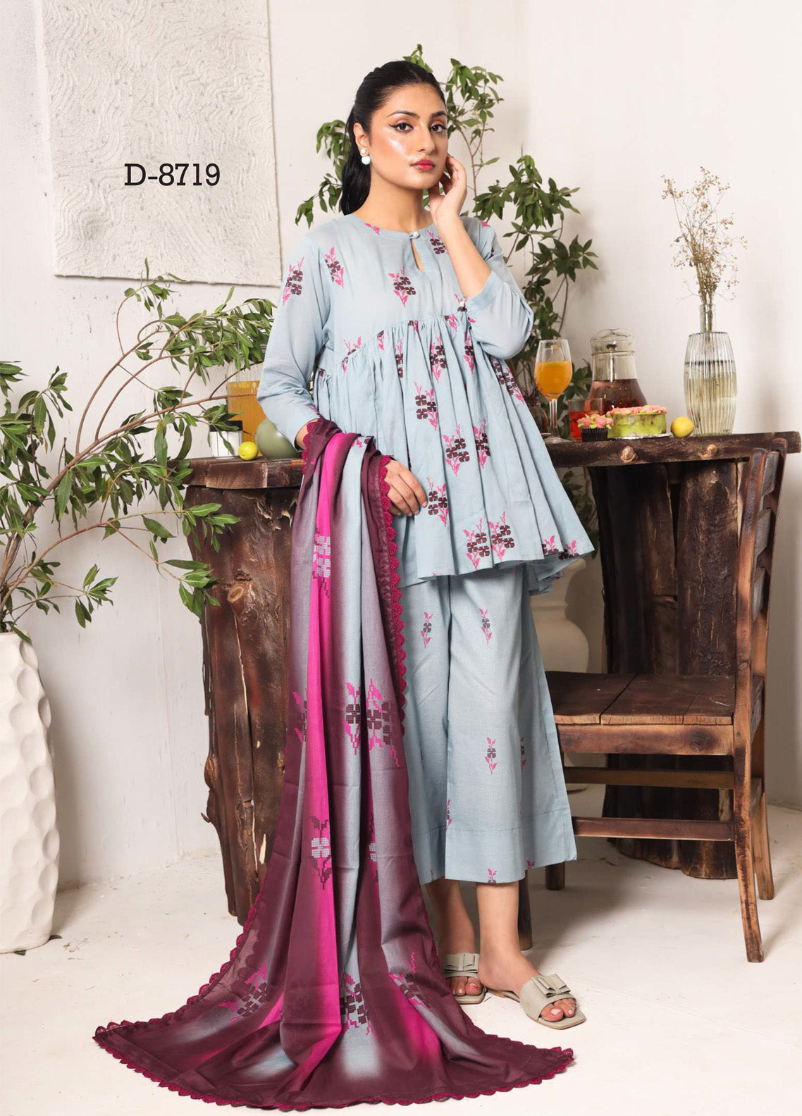 Zyra by Rashid Textile Embroidered Lawn Suits Unstitched 3 Piece - RT25ZL 8719 Zyra by Rashid Textile Embroidered Lawn Suits Unstitched 3 Piece - RT25ZL 8719