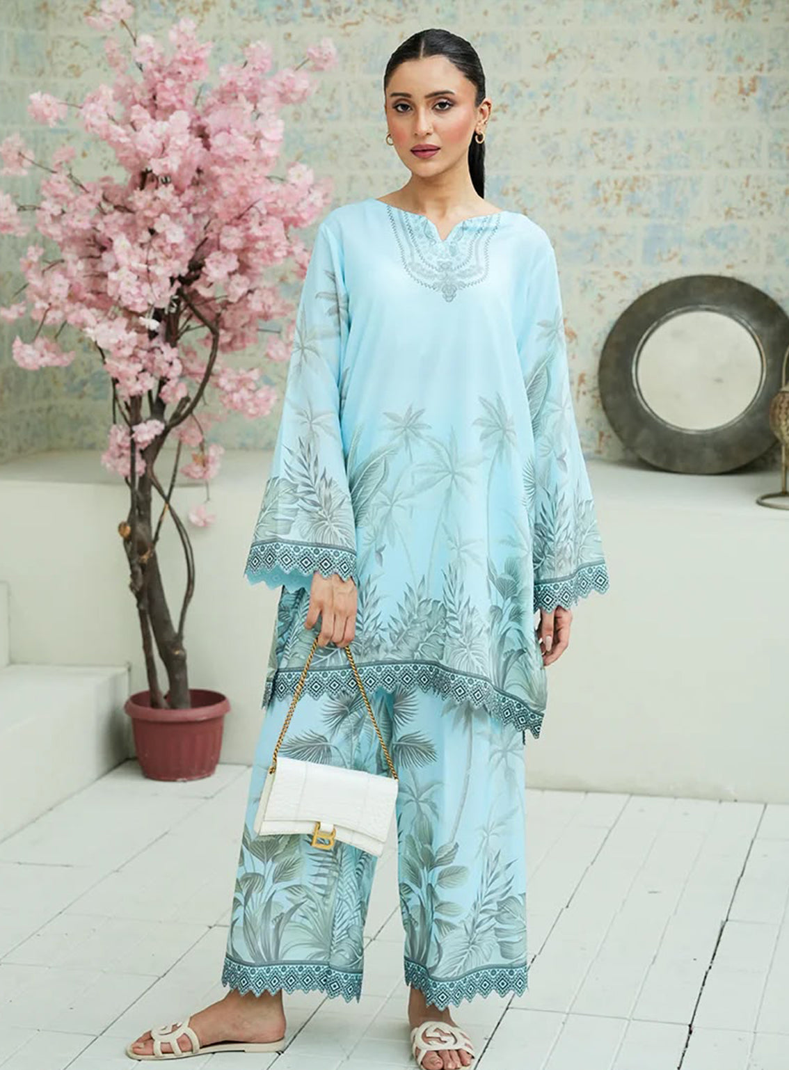 Zyrae Printed Lawn 2 Piece Stitched Shirt Trouser ZYR26SPL D-BLUE PALM Zyrae Printed Lawn 2 Piece Stitched Shirt Trouser ZYR26SPL D-BLUE PALM