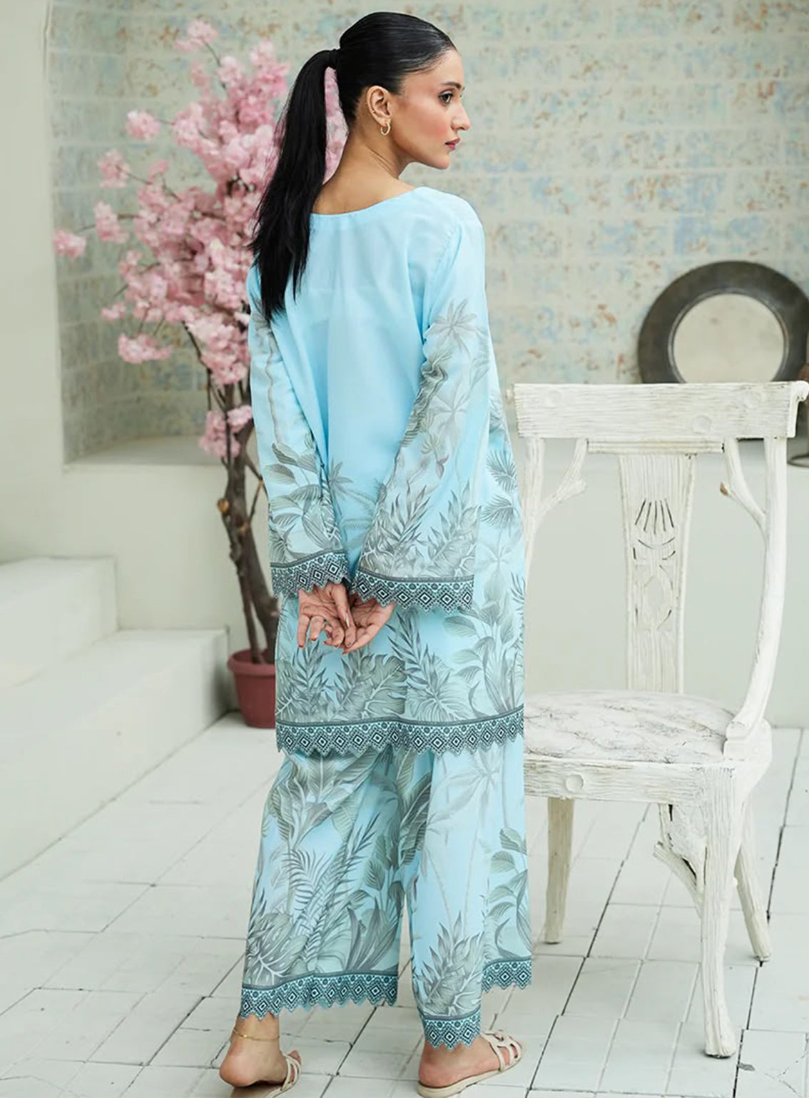 Zyrae Printed Lawn 2 Piece Stitched Shirt Trouser ZYR26SPL D-BLUE PALM Zyrae Printed Lawn 2 Piece Stitched Shirt Trouser ZYR26SPL D-BLUE PALM