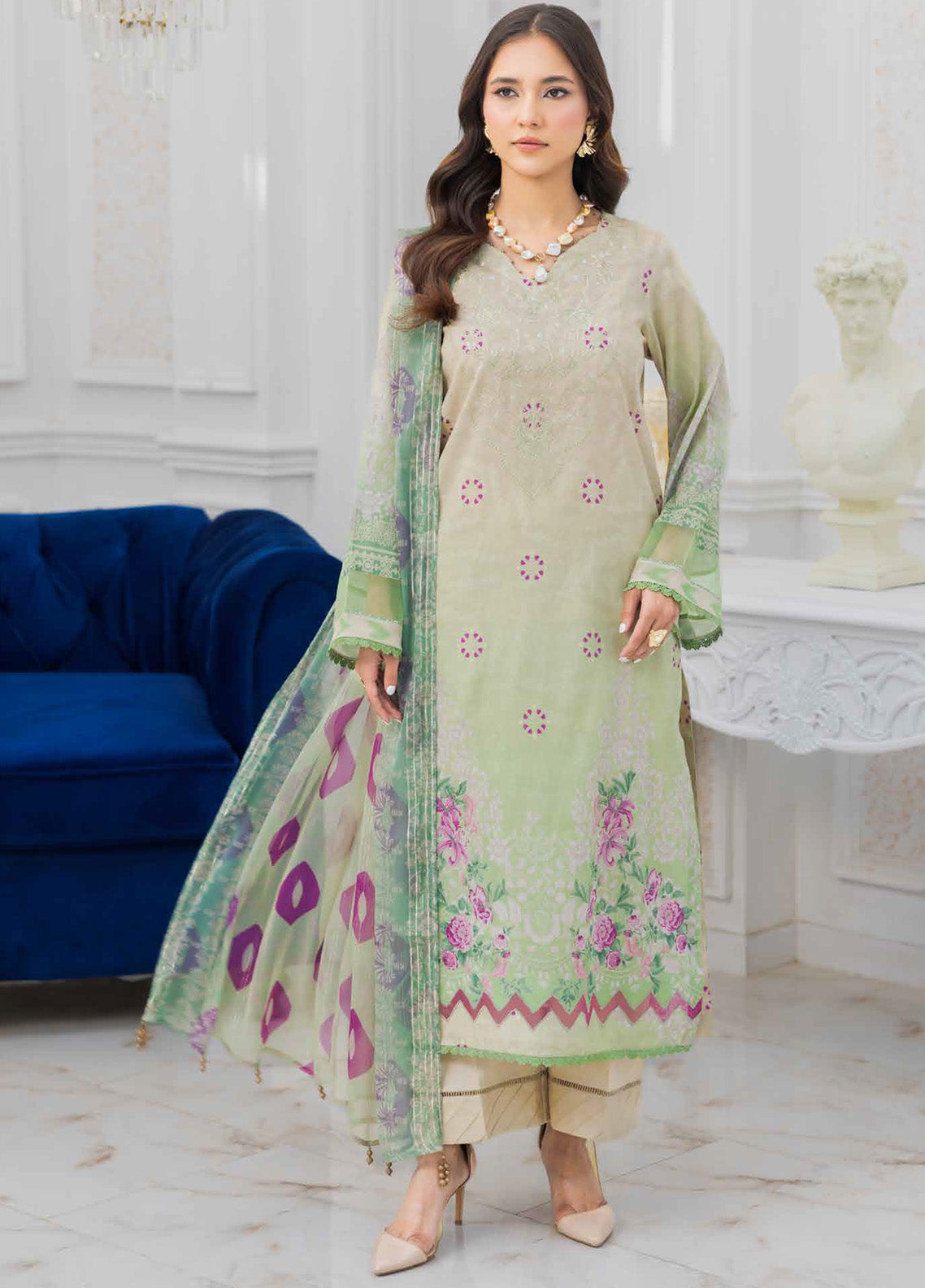 Aafreen By Riaz Arts Laser Embroidered Lawn 3 Piece Unstitched Suit RA25LEL AF-210 Aafreen By Riaz Arts Laser Embroidered Lawn 3 Piece Unstitched Suit RA25LEL AF-210