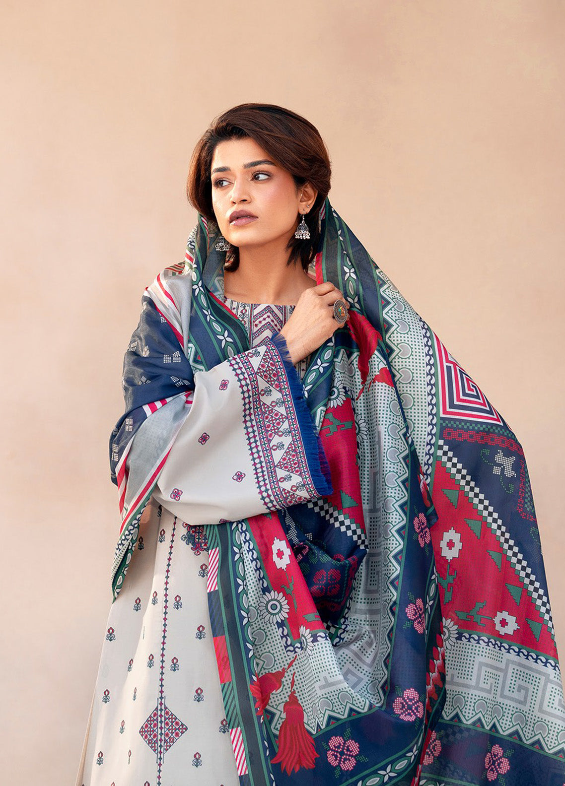 Aaina By Bin Ilyas Embroidered Lawn 3 Piece Unstitched Suit BI25SE D-86A Aaina By Bin Ilyas Embroidered Lawn 3 Piece Unstitched Suit BI25SE D-86A