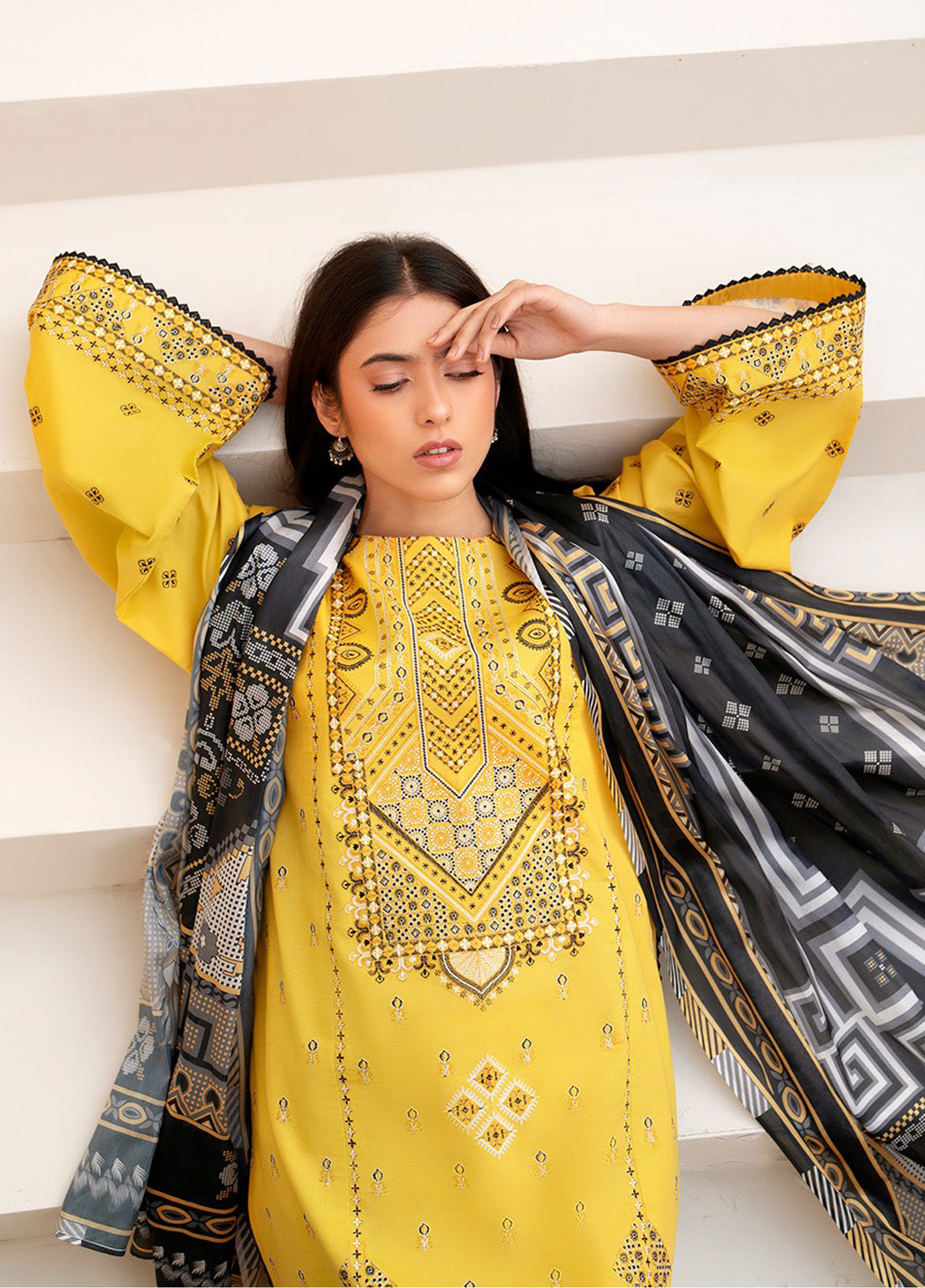 Aaina By Bin Ilyas Embroidered Lawn 3 Piece Unstitched Suit BI25SE D-86B Aaina By Bin Ilyas Embroidered Lawn 3 Piece Unstitched Suit BI25SE D-86B