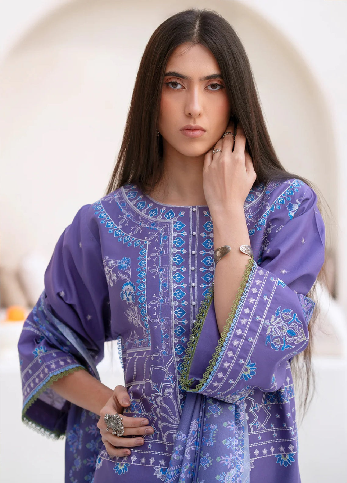 Aaina By Bin Ilyas Embroidered Lawn 3 Piece Unstitched Suit BI25SE D-87B Aaina By Bin Ilyas Embroidered Lawn 3 Piece Unstitched Suit BI25SE D-87B