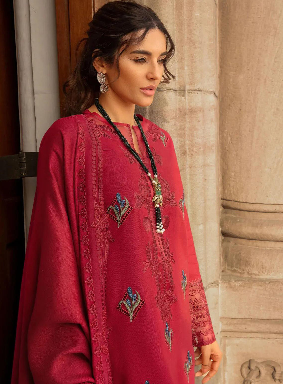 Aaleen By Crimson Embroidered Karandi 3 Piece Unstitched Suit CSS24AW D-01 JURAO KA KAAM Aaleen By Crimson Embroidered Karandi 3 Piece Unstitched Suit CSS24AW D-01 JURAO KA KAAM