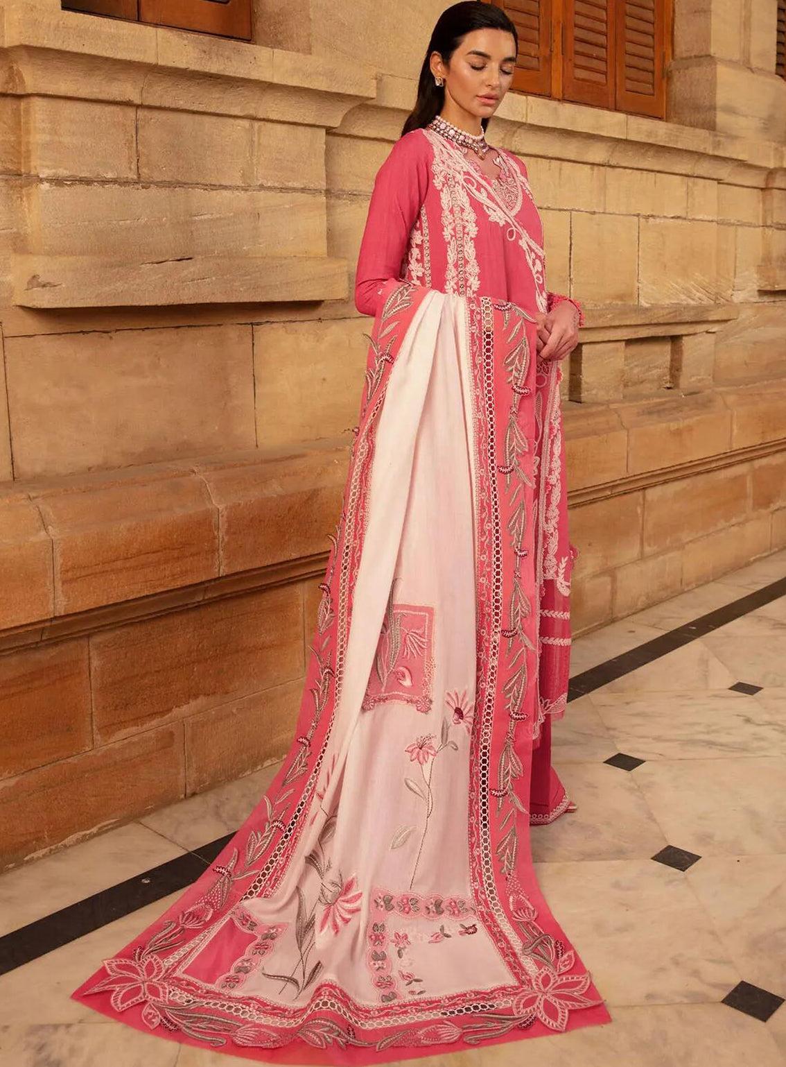 Aaleen By Crimson Embroidered Karandi 3 Piece Unstitched Suit CSS24AW D-02 PHULON KI DASTAAN Aaleen By Crimson Embroidered Karandi 3 Piece Unstitched Suit CSS24AW D-02 PHULON KI DASTAAN