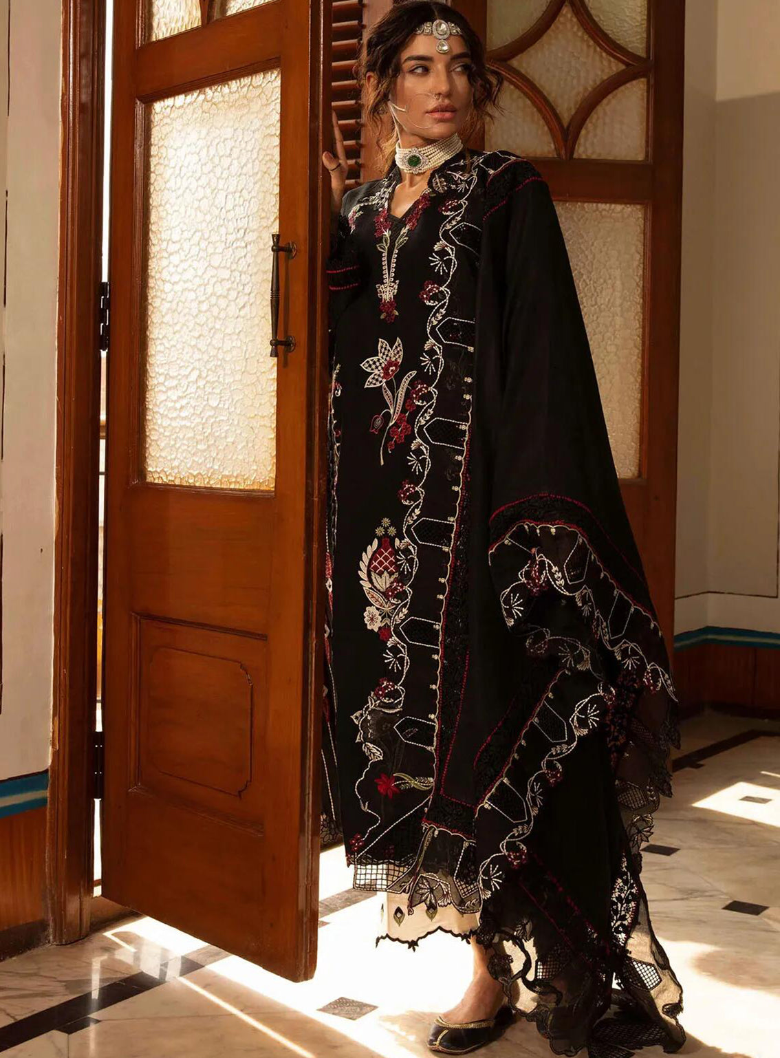 Aaleen By Crimson Embroidered Karandi 3 Piece Unstitched Suit CSS24AW D-05 MEENAKARI Aaleen By Crimson Embroidered Karandi 3 Piece Unstitched Suit CSS24AW D-05 MEENAKARI