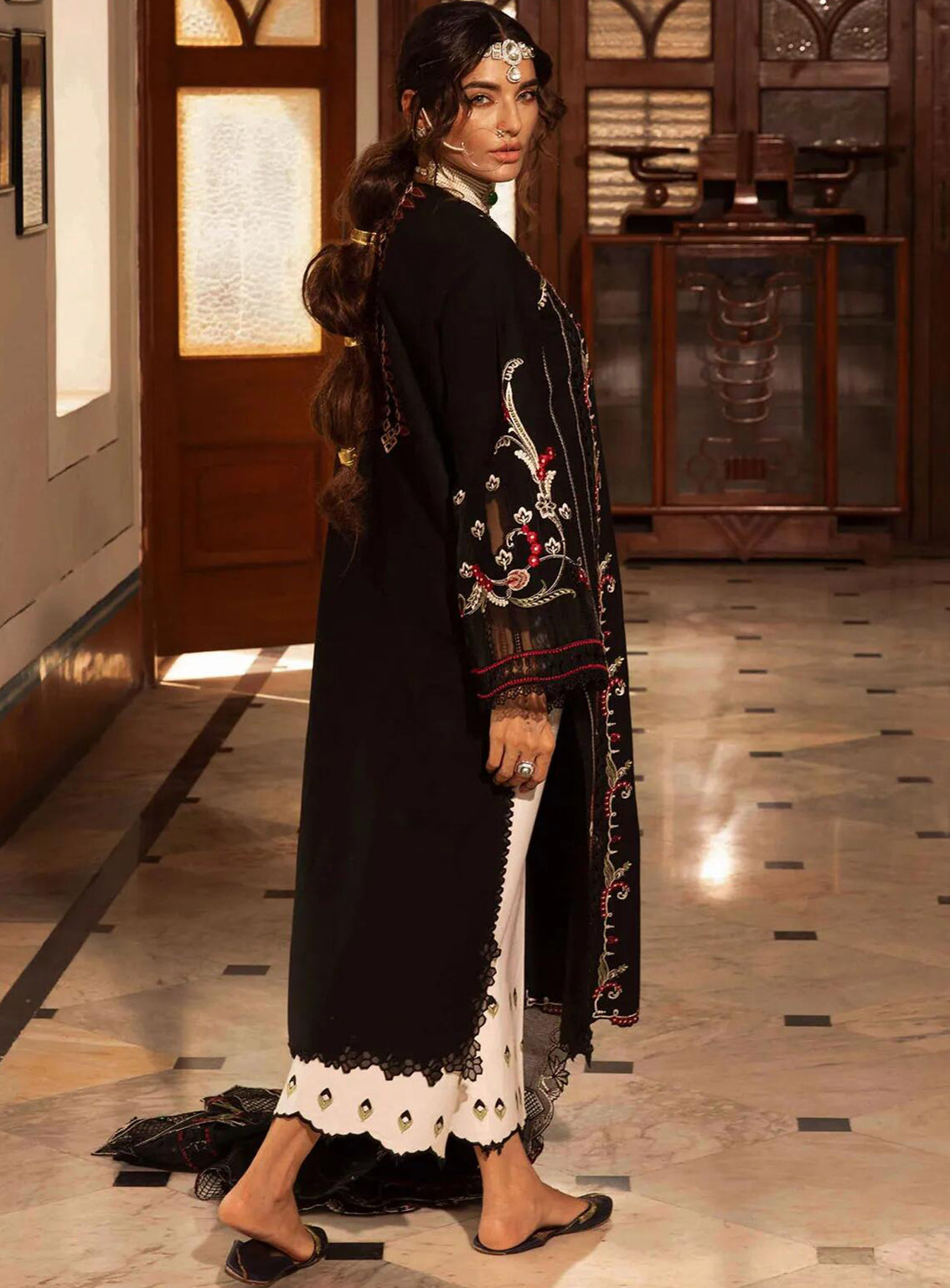Aaleen By Crimson Embroidered Karandi 3 Piece Unstitched Suit CSS24AW D-05 MEENAKARI Aaleen By Crimson Embroidered Karandi 3 Piece Unstitched Suit CSS24AW D-05 MEENAKARI