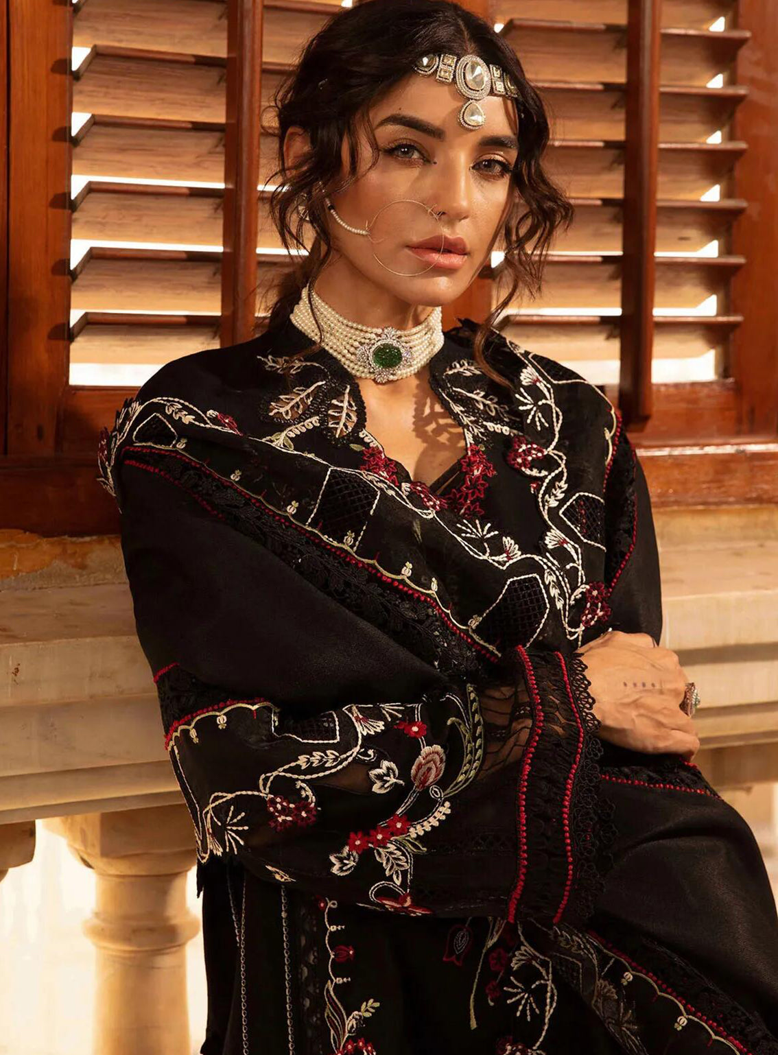 Aaleen By Crimson Embroidered Karandi 3 Piece Unstitched Suit CSS24AW D-05 MEENAKARI Aaleen By Crimson Embroidered Karandi 3 Piece Unstitched Suit CSS24AW D-05 MEENAKARI
