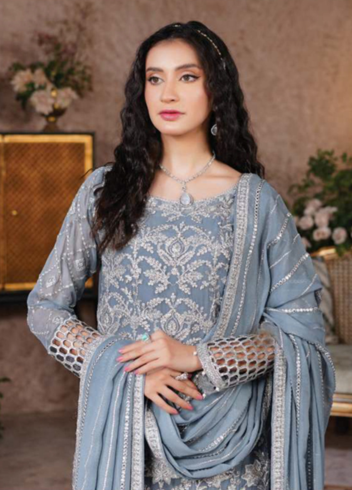 Aarzu By Maryam's Embroidered Chiffon 3 Piece Unstitched Suit MY24A EILEES-A-8006 Aarzu By Maryam's Embroidered Chiffon 3 Piece Unstitched Suit MY24A EILEES-A-8006