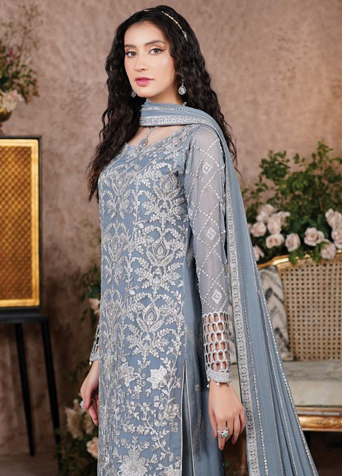 Aarzu By Maryam's Embroidered Chiffon 3 Piece Unstitched Suit MY24A EILEES-A-8006 Aarzu By Maryam's Embroidered Chiffon 3 Piece Unstitched Suit MY24A EILEES-A-8006