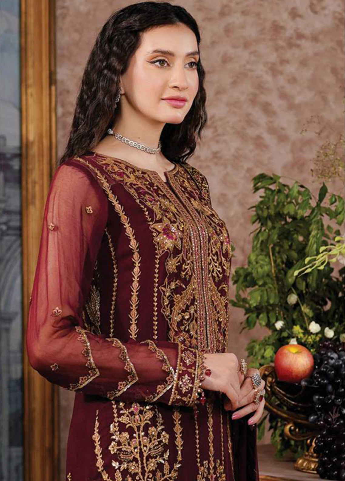 Aarzu By Maryam's Embroidered Chiffon 3 Piece Unstitched Suit MY24A ZIYA-A-8010 Aarzu By Maryam's Embroidered Chiffon 3 Piece Unstitched Suit MY24A ZIYA-A-8010