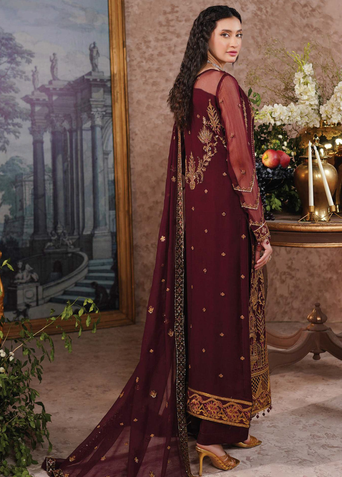 Aarzu By Maryam's Embroidered Chiffon 3 Piece Unstitched Suit MY24A ZIYA-A-8010 Aarzu By Maryam's Embroidered Chiffon 3 Piece Unstitched Suit MY24A ZIYA-A-8010