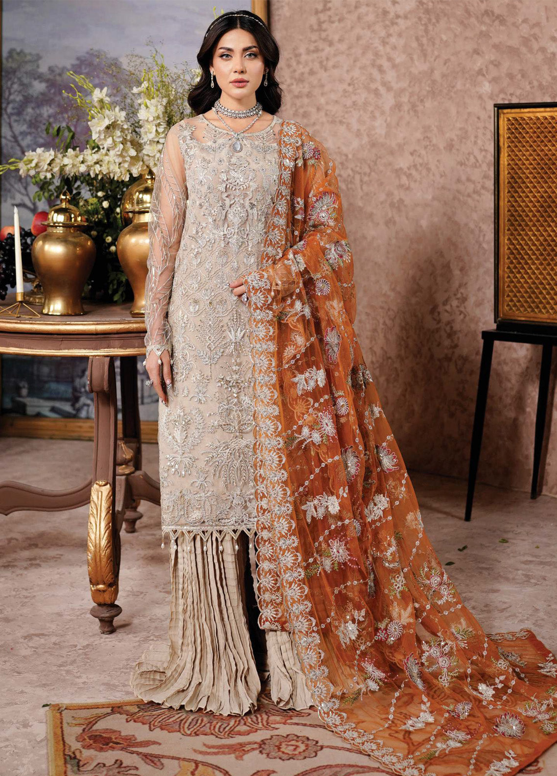 Aarzu By Maryam's Embroidered Net 3 Piece Unstitched Suit MY24A EIRAAM-A-8003 Aarzu By Maryam's Embroidered Net 3 Piece Unstitched Suit MY24A EIRAAM-A-8003