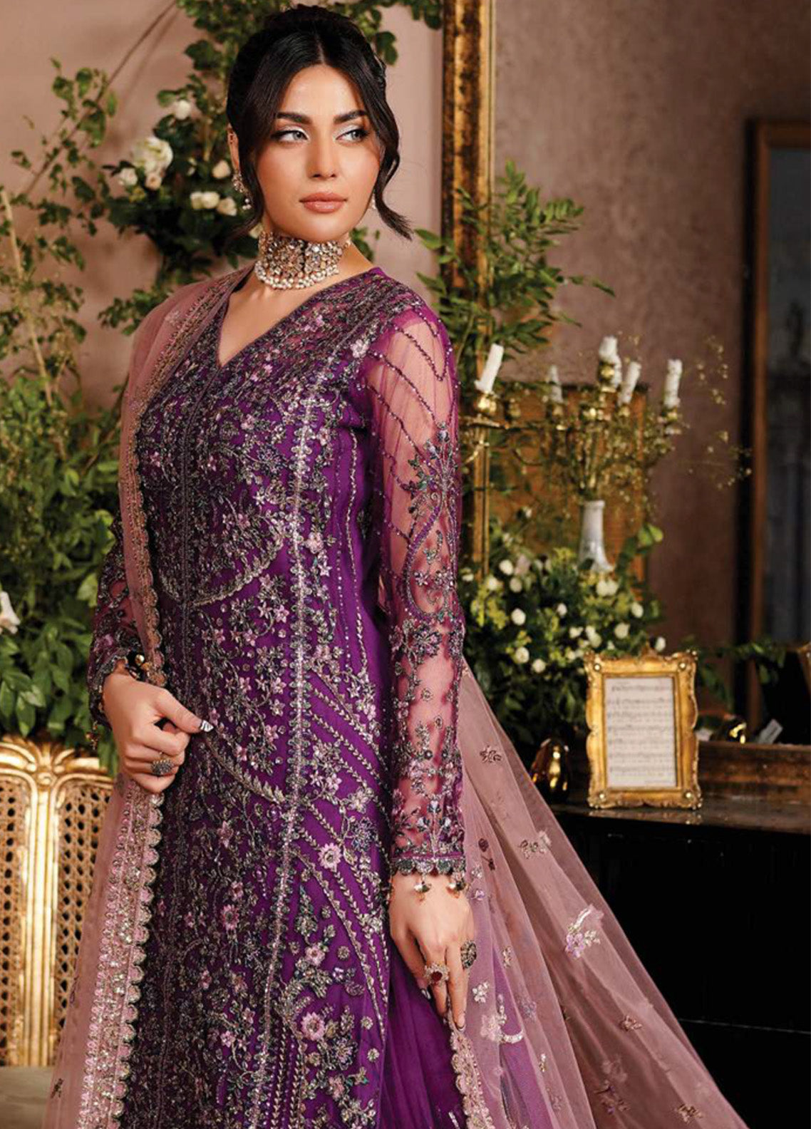 Aarzu By Maryam's Embroidered Net 3 Piece Unstitched Suit MY24A ELAYHA-A-8002 Aarzu By Maryam's Embroidered Net 3 Piece Unstitched Suit MY24A ELAYHA-A-8002