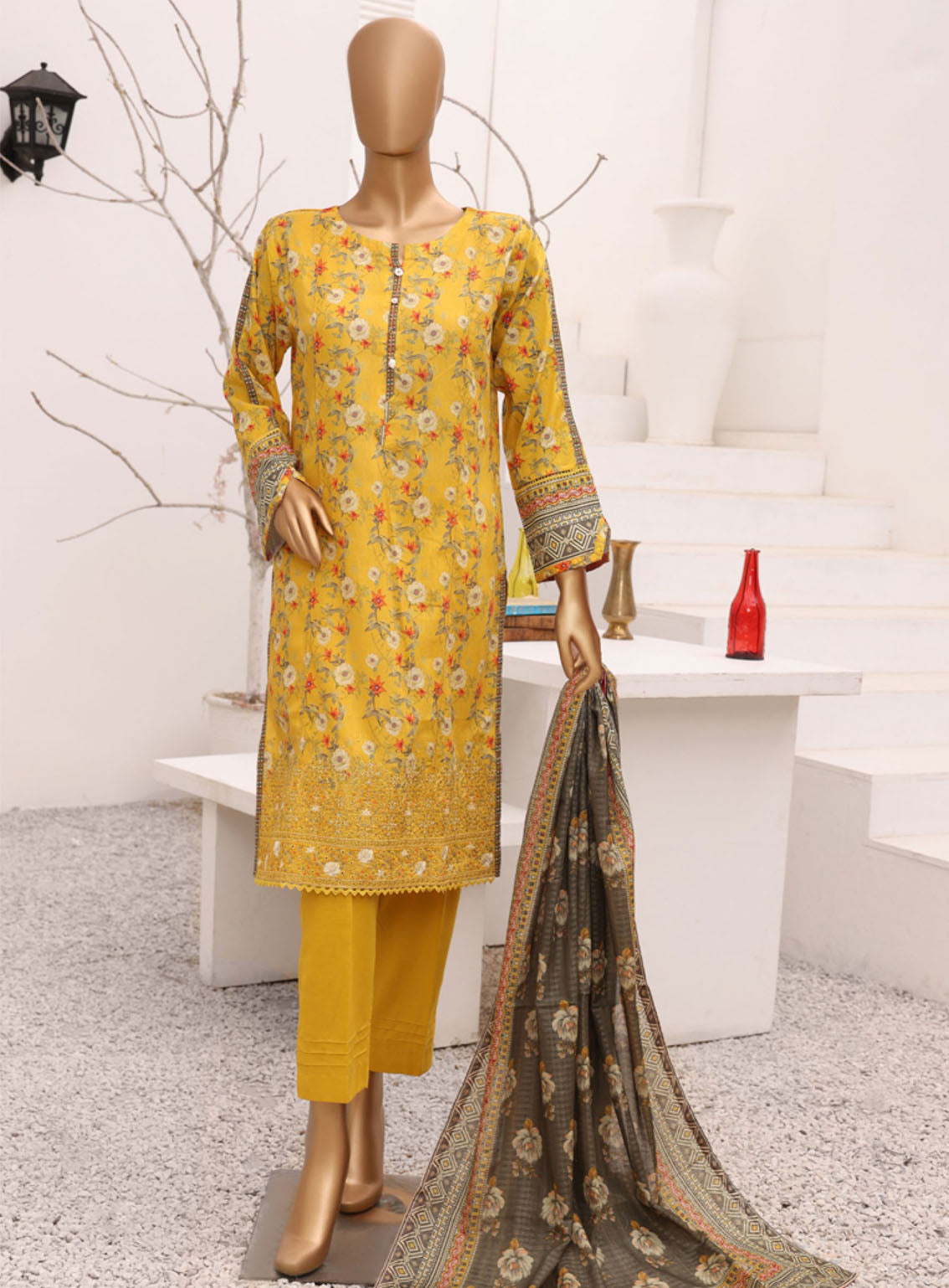 Aashkaar By HZ Textile Embroidered Lawn 3 Piece Stitched Suit HZ24AV5 AEL-401 Aashkaar By HZ Textile Embroidered Lawn 3 Piece Stitched Suit HZ24AV5 AEL-401