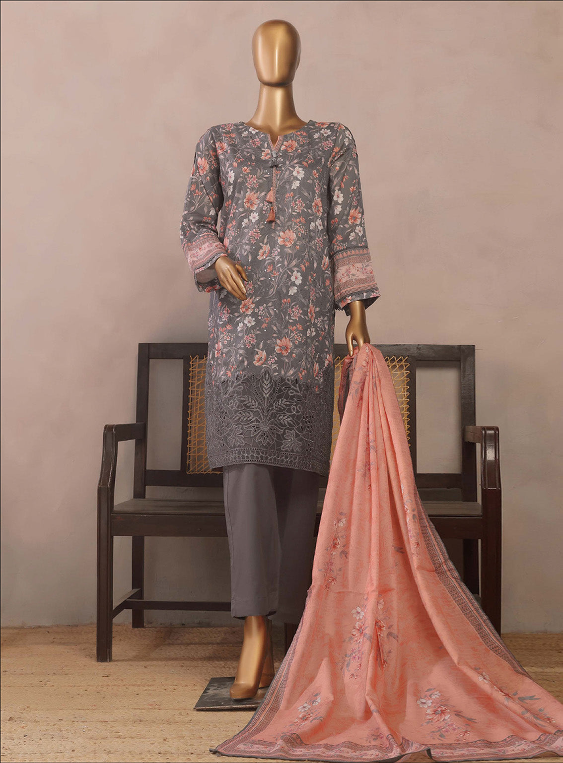 Aashkaar By HZ Textile Embroidered Lawn 3 Piece Stitched Suit HZ25AV3 PEC-108 GREY MULTI Aashkaar By HZ Textile Embroidered Lawn 3 Piece Stitched Suit HZ25AV3 PEC-108 GREY MULTI