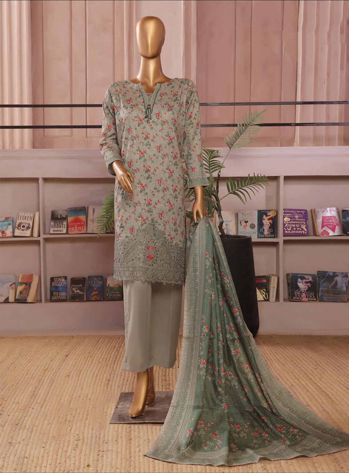 Aashkaar By HZ Textile Embroidered Lawn 3 Piece Stitched Suit HZ25AV3 PEC-109 BEIGE GREEN Aashkaar By HZ Textile Embroidered Lawn 3 Piece Stitched Suit HZ25AV3 PEC-109 BEIGE GREEN