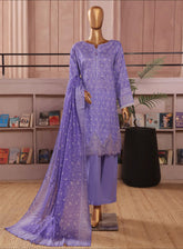 Aashkaar By HZ Textile Embroidered Lawn 3 Piece Stitched Suit HZ25AV3 PEC-110 NEON PURPLE