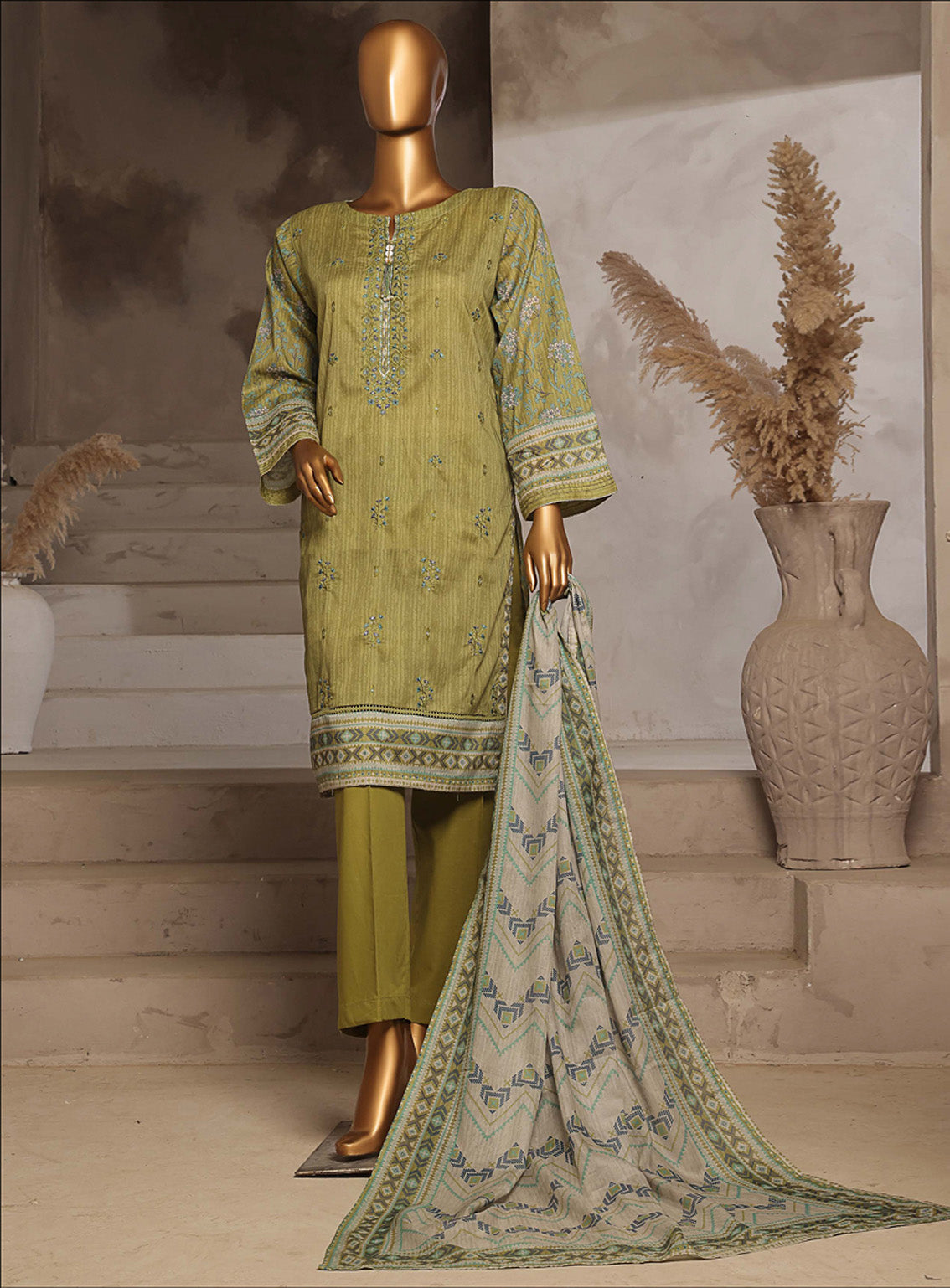 Aashkaar By HZ Textile Embroidered Lawn 3 Piece Stitched Suit HZ25AV4 EPL-013 PARROT GREEN Aashkaar By HZ Textile Embroidered Lawn 3 Piece Stitched Suit HZ25AV4 EPL-013 PARROT GREEN