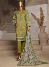 Aashkaar By HZ Textile Embroidered Lawn 3 Piece Stitched Suit HZ25AV4 EPL-013 PARROT GREEN
