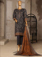 Aashkaar By HZ Textile Embroidered Lawn 3 Piece Stitched Suit HZ25AV4 EPL-014 DARK LINEART