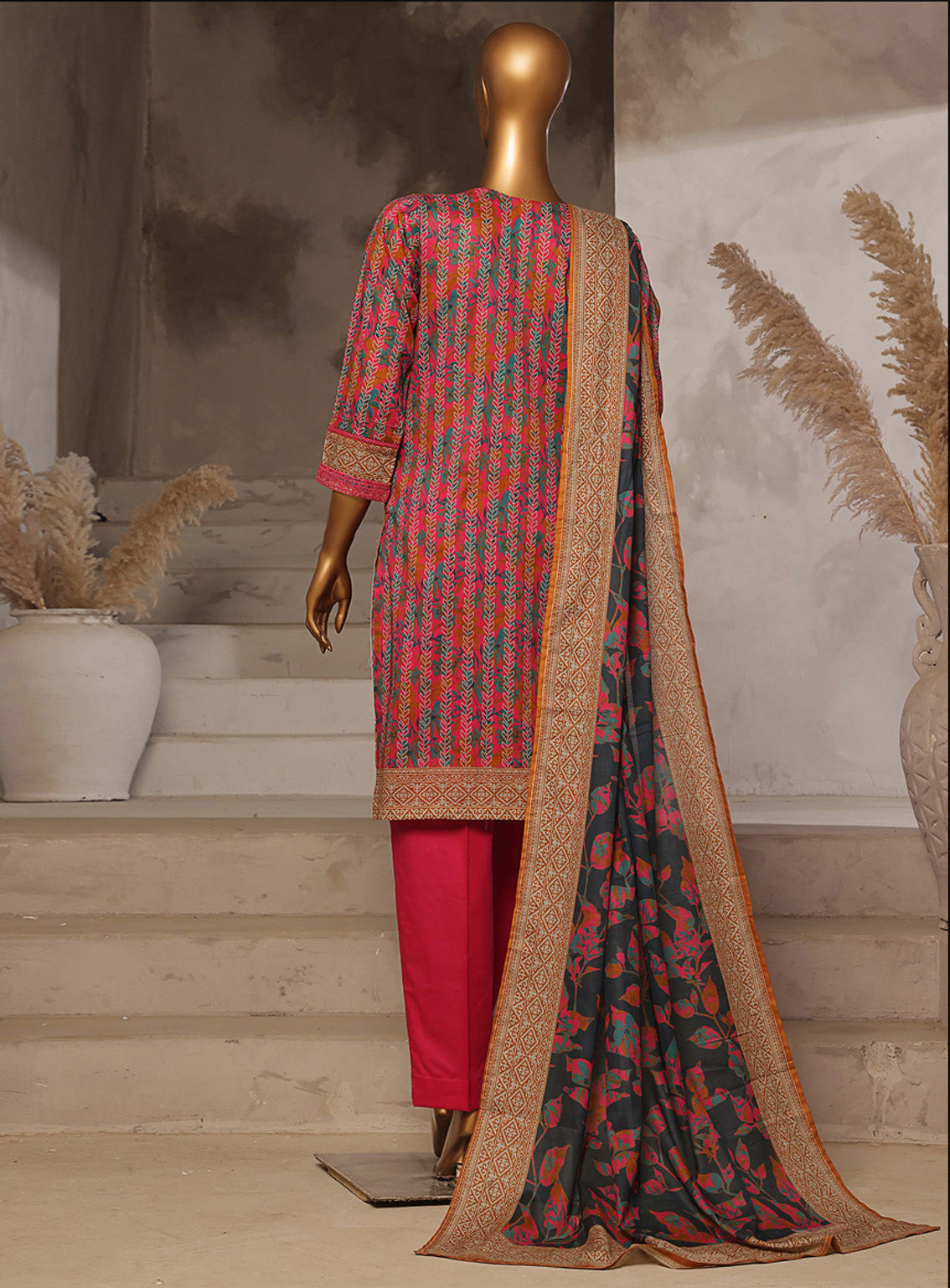 Aashkaar By HZ Textile Embroidered Lawn 3 Piece Stitched Suit HZ25AV4 EPL-015 PINK BLAST Aashkaar By HZ Textile Embroidered Lawn 3 Piece Stitched Suit HZ25AV4 EPL-015 PINK BLAST