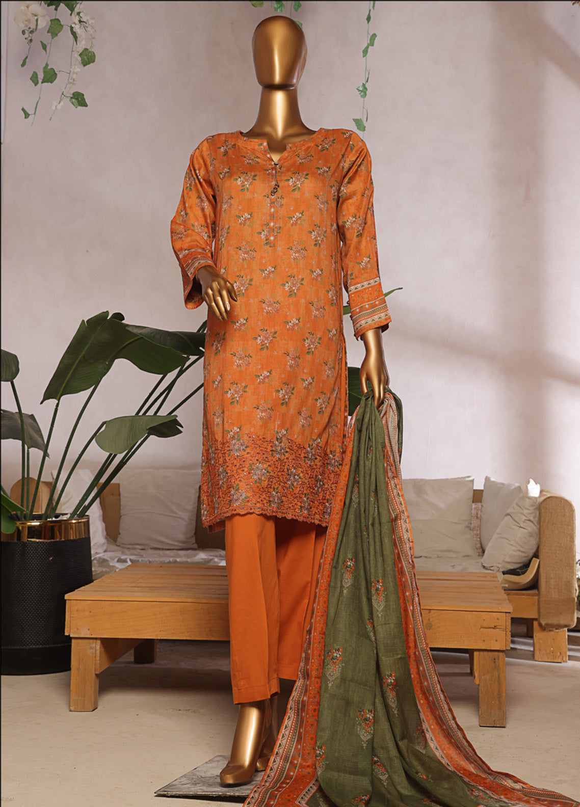 Aashkaar By HZ Textile Embroidered Lawn 3 Piece Stitched Suit HZ25AV5 EPL-001 PEACH MIST Aashkaar By HZ Textile Embroidered Lawn 3 Piece Stitched Suit HZ25AV5 EPL-001 PEACH MIST