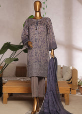 Aashkaar By HZ Textile Embroidered Lawn 3 Piece Stitched Suit HZ25AV5 EPL-003 CHARCOAL