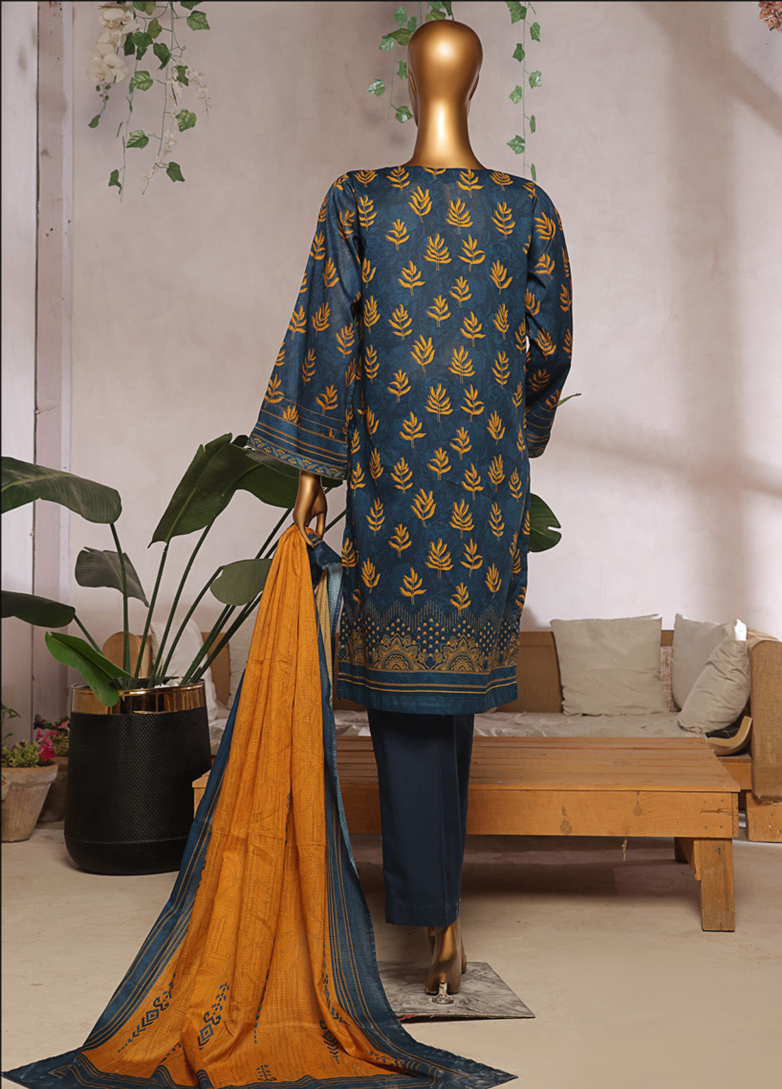 Aashkaar By HZ Textile Embroidered Lawn 3 Piece Stitched Suit HZ25AV5 EPL-004 TROPICAL BLUE Aashkaar By HZ Textile Embroidered Lawn 3 Piece Stitched Suit HZ25AV5 EPL-004 TROPICAL BLUE