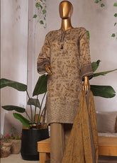 Aashkaar By HZ Textile Embroidered Lawn 3 Piece Stitched Suit HZ25AV5 EPL-005 RUSSIAN OLIVE