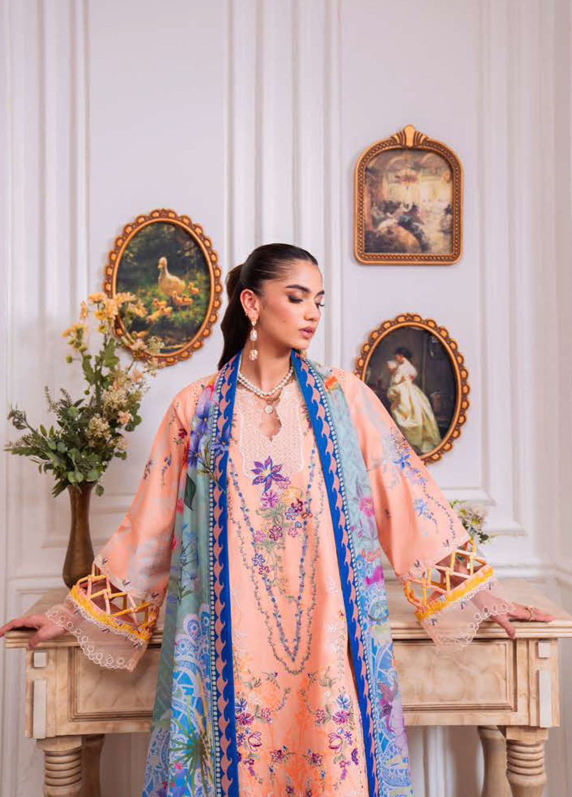 Aezel By Roheenaz Embroidered Cambric 3 Piece Unstitched Suit RNZ25AEC D-2A AMAL Aezel By Roheenaz Embroidered Cambric 3 Piece Unstitched Suit RNZ25AEC D-2A AMAL