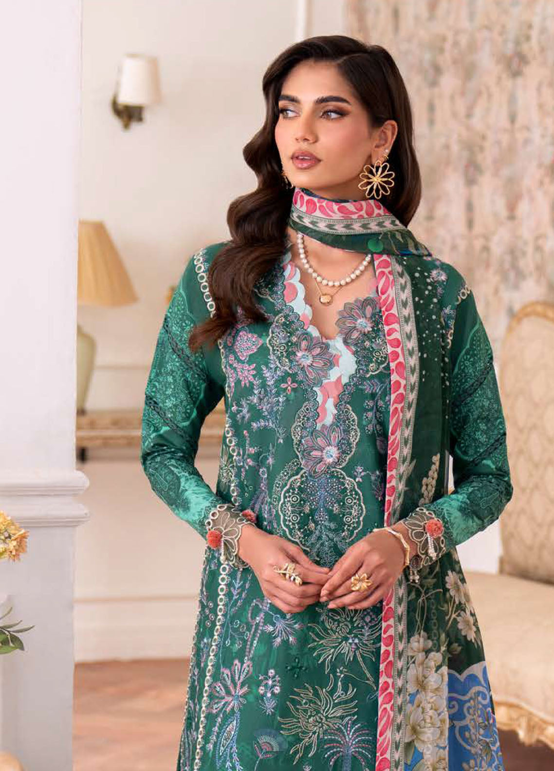 Aezel By Roheenaz Embroidered Cambric 3 Piece Unstitched Suit RNZ25AEC D-3B MAHAM Aezel By Roheenaz Embroidered Cambric 3 Piece Unstitched Suit RNZ25AEC D-3B MAHAM