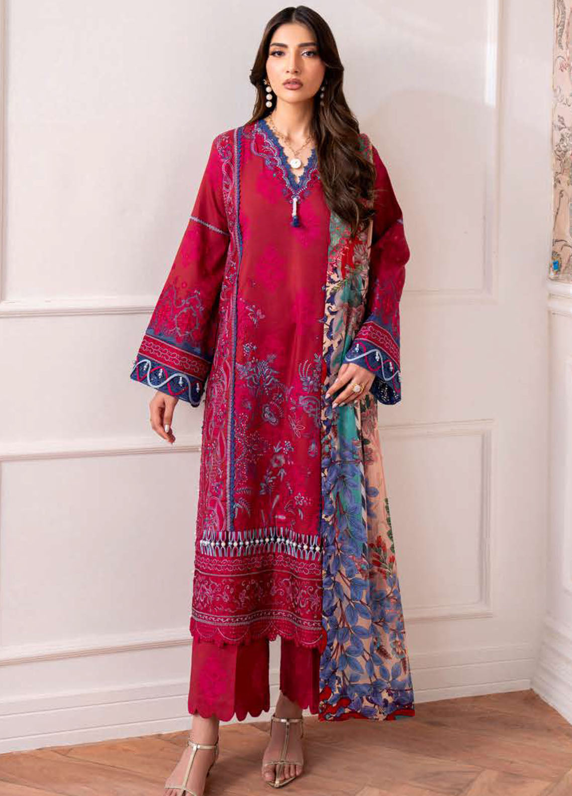Aezel By Roheenaz Embroidered Cambric 3 Piece Unstitched Suit RNZ25AEC D-5B ORIVA Aezel By Roheenaz Embroidered Cambric 3 Piece Unstitched Suit RNZ25AEC D-5B ORIVA