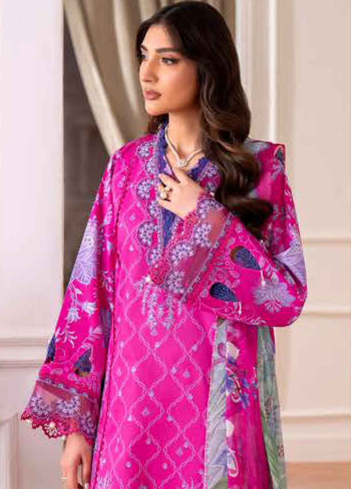 Aezel By Roheenaz Embroidered Cambric 3 Piece Unstitched Suit RNZ25AEC D-6A NOVAH Aezel By Roheenaz Embroidered Cambric 3 Piece Unstitched Suit RNZ25AEC D-6A NOVAH