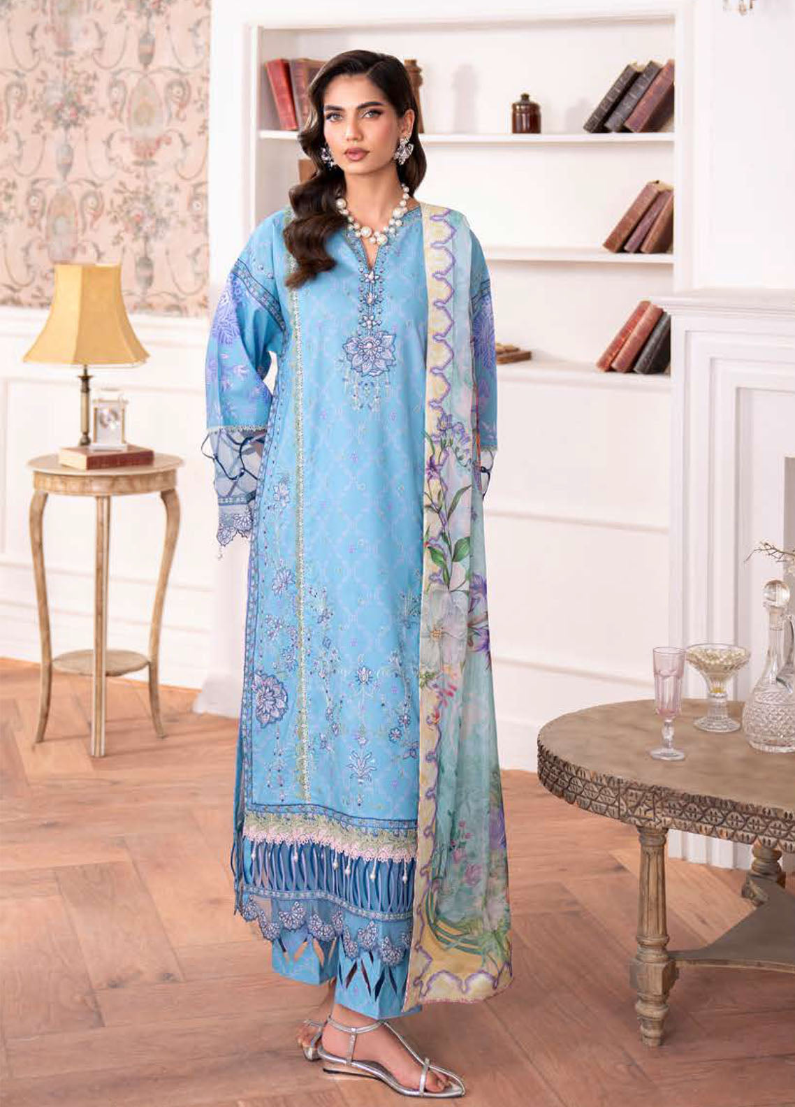 Aezel By Roheenaz Embroidered Cambric 3 Piece Unstitched Suit RNZ25AEC D-6B MIREN Aezel By Roheenaz Embroidered Cambric 3 Piece Unstitched Suit RNZ25AEC D-6B MIREN