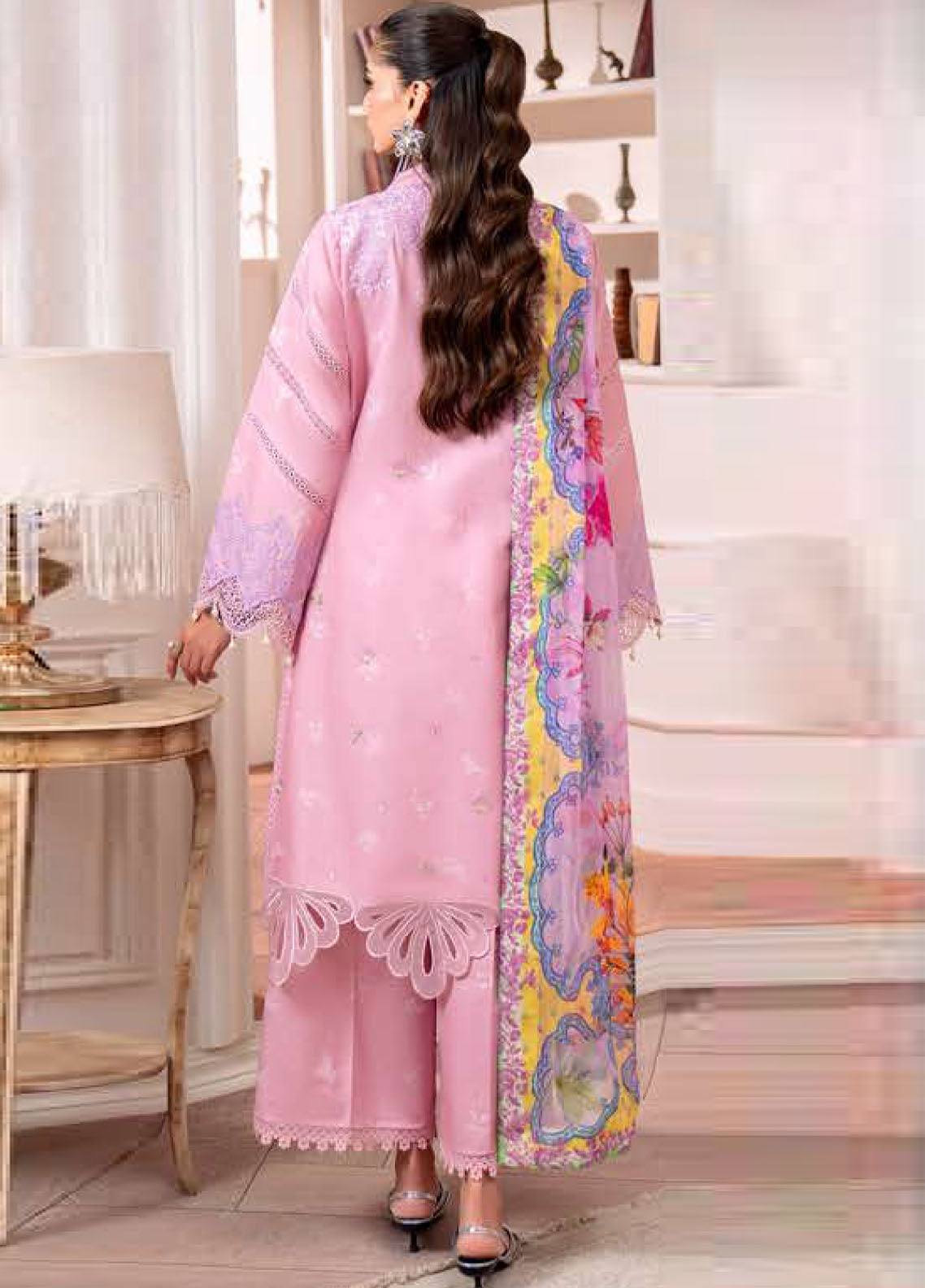 Aezel By Roheenaz Embroidered Cambric 3 Piece Unstitched Suit RNZ25AEC D-8B EVALE Aezel By Roheenaz Embroidered Cambric 3 Piece Unstitched Suit RNZ25AEC D-8B EVALE