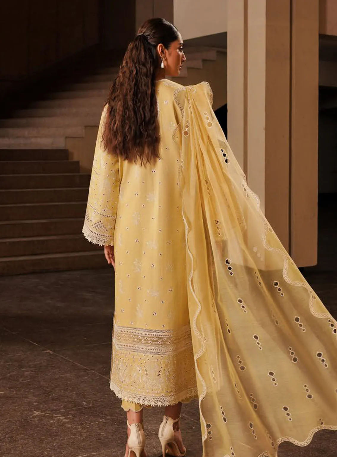 Afrozeh Festive Chikankari Lawn 3 Piece Unstitched Suit AF24CL CANARY Afrozeh Festive Chikankari Lawn 3 Piece Unstitched Suit AF24CL CANARY