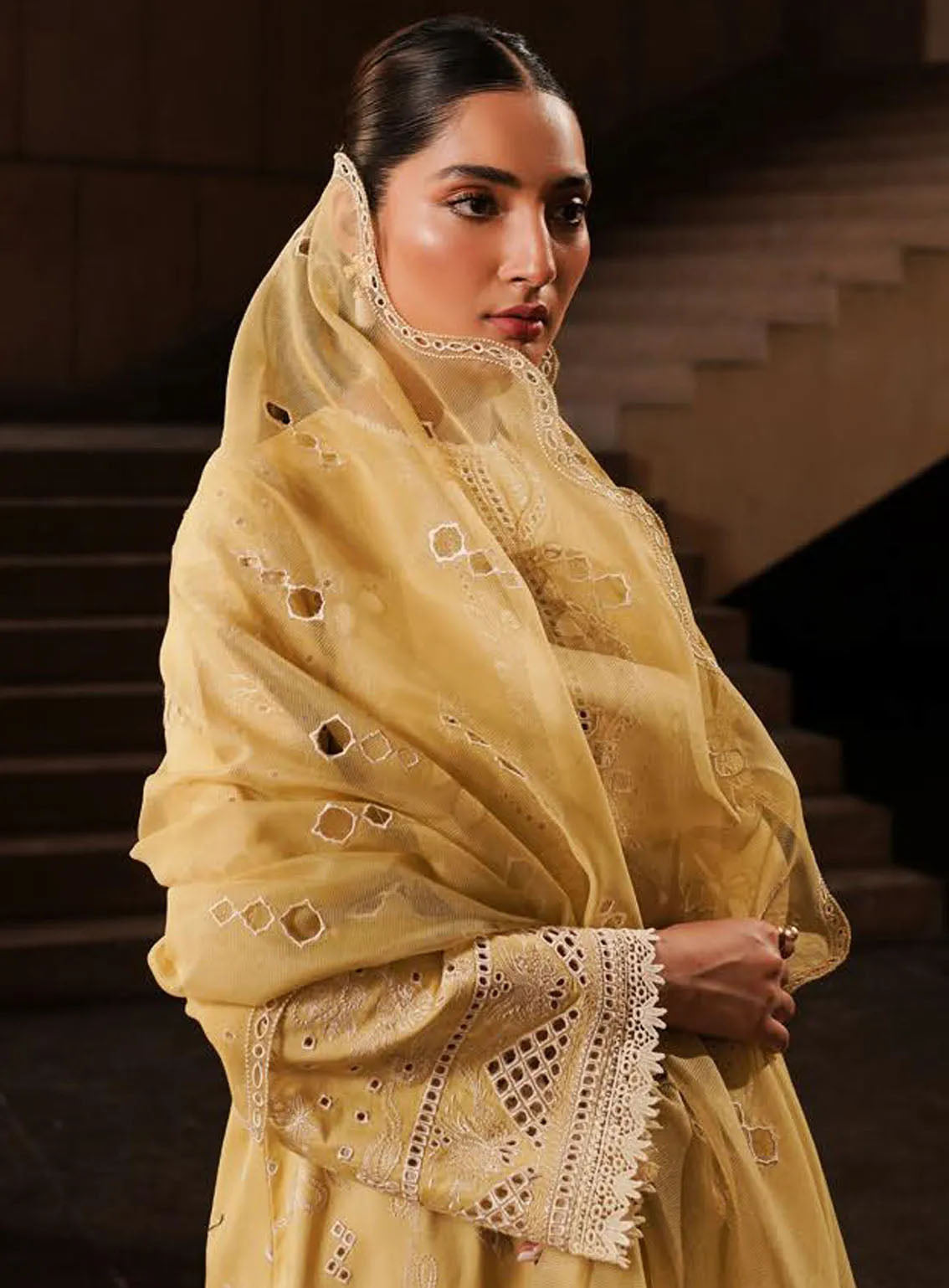 Afrozeh Festive Chikankari Lawn 3 Piece Unstitched Suit AF24CL CANARY Afrozeh Festive Chikankari Lawn 3 Piece Unstitched Suit AF24CL CANARY