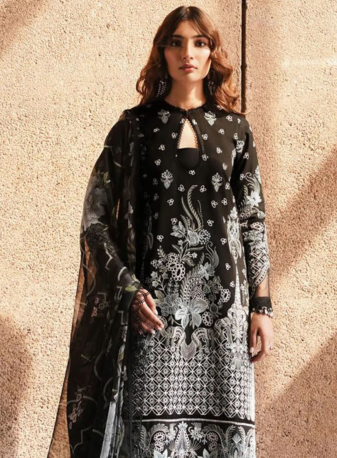 Afrozeh Festive Chikankari Lawn 3 Piece Unstitched Suit AF24CL CAVIAR Afrozeh Festive Chikankari Lawn 3 Piece Unstitched Suit AF24CL CAVIAR