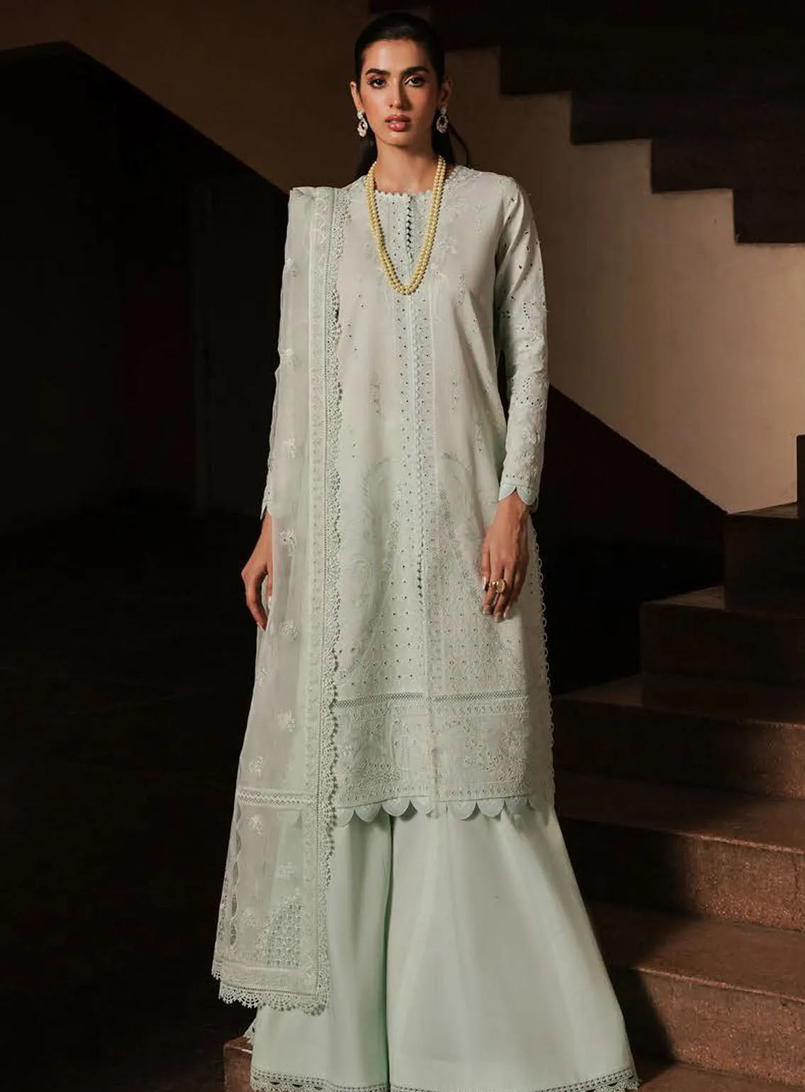 Afrozeh Festive Chikankari Lawn 3 Piece Unstitched Suit AF24CL CELADON Afrozeh Festive Chikankari Lawn 3 Piece Unstitched Suit AF24CL CELADON